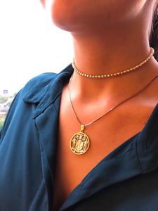 THE JAMAICAN COAT OF ARMS 14K YELLOW GOLD PENDANT