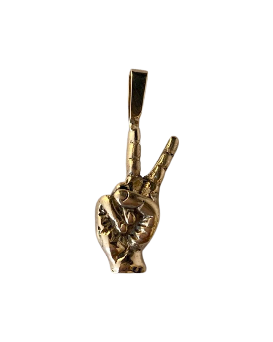 14K Gold Peace Sign Pendant