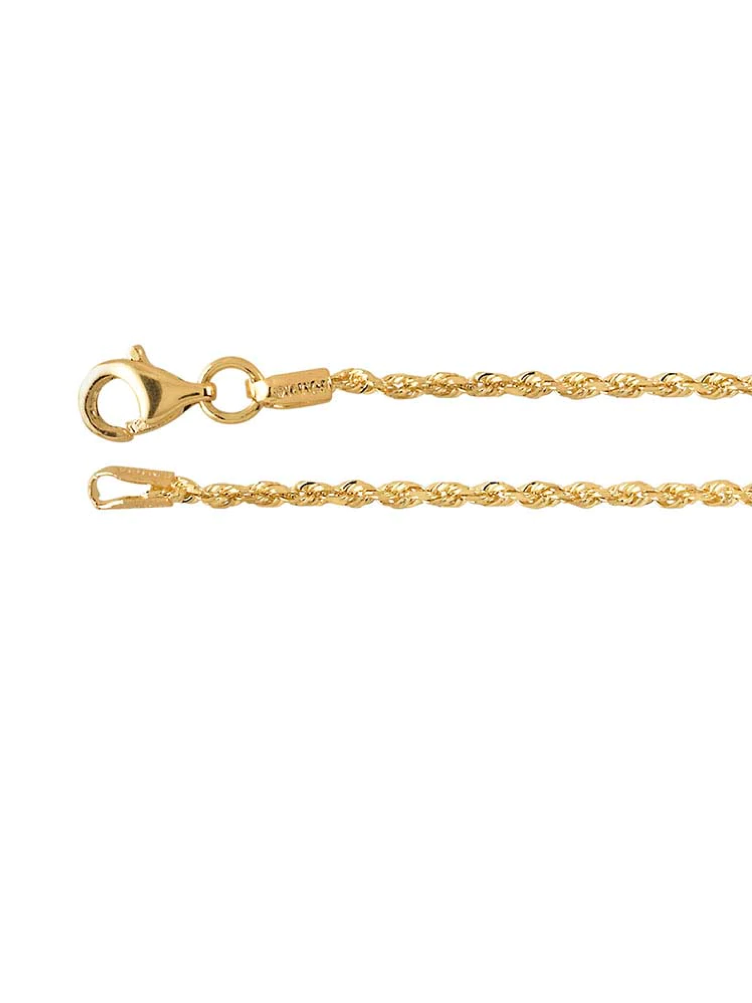 14K Yellow Gold Diamond-Cut French Rope Chain